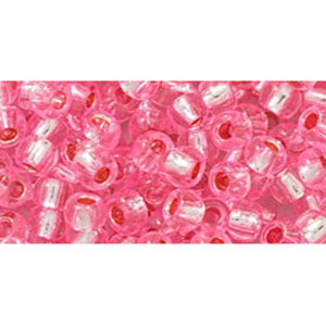 cc38 - Toho rocailles perlen 6/0 silver-lined pink (10g)