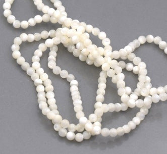 Kaufen Sie Perlen in Deutschland Perlen rund perlenstrang Perlmutt weiss 4mm, loch 0.8mm (1)