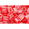 cc341 - Toho cube perlen 4mm inside colour crystal/tomato lined (10g)