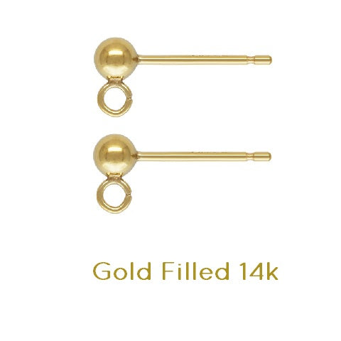 Kaufen Sie Perlen in Deutschland Ohrstecker mit 3mm Kugel und Öse gold filled (2)