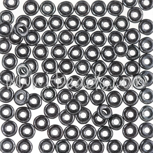 O beads 1x3.8mm hematite (5g)