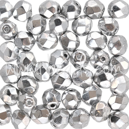 Kaufen Sie Perlen in Deutschland Glasschliffperlen silver 6mm (50)