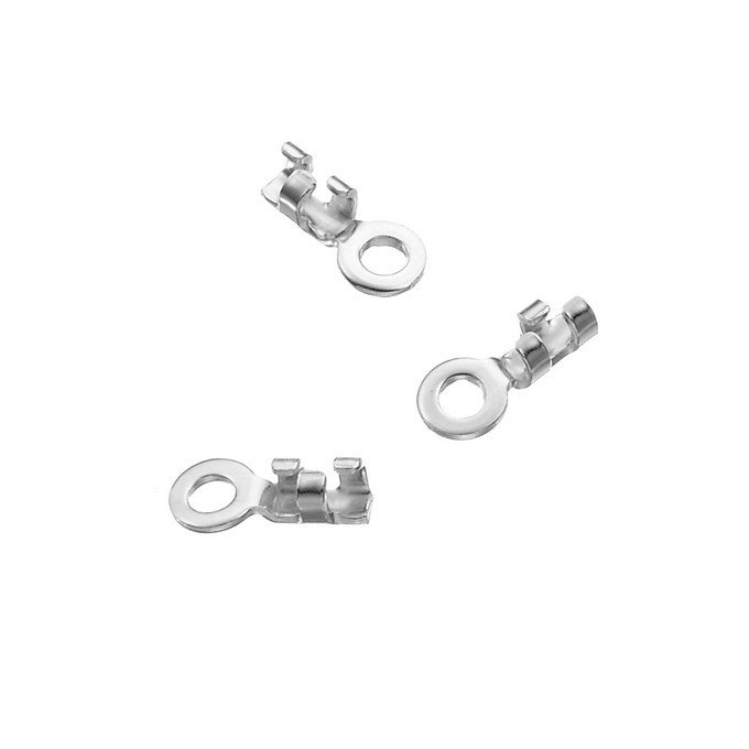 Crimpverschlüsse Endkappe Sterling Silber  für dünne Kette und Schnur 0.8-1mm (4)