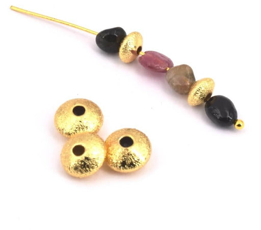 Kaufen Sie Perlen in Deutschland Perlen Unterlegscheibe stardust 6x3mm Vergoldete Qualitat - Loch : 1.5mm (10)