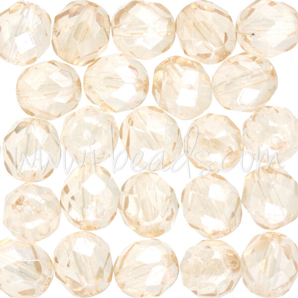 Glasschliffperlen luster transparent champagne 8mm (25)