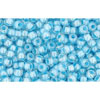 cc351 - Toho rocailles perlen 11/0 crystal/opaque blue lined (10g)