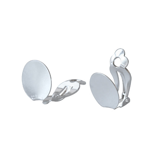 Kaufen Sie Perlen in Deutschland Ohrclips Silberfarben 13mm (2)