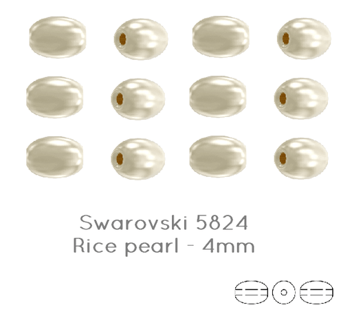Kaufen Sie Perlen in Deutschland 5824 Swarovski rice Cream Pearl 4mm - 0.4mm  (20)