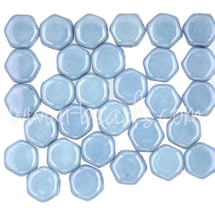 Honeycomb Perlen 6mm blue luster (30)