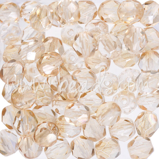 Kaufen Sie Perlen in Deutschland Glasschliffperlen luster transparent champagne 6mm (50)