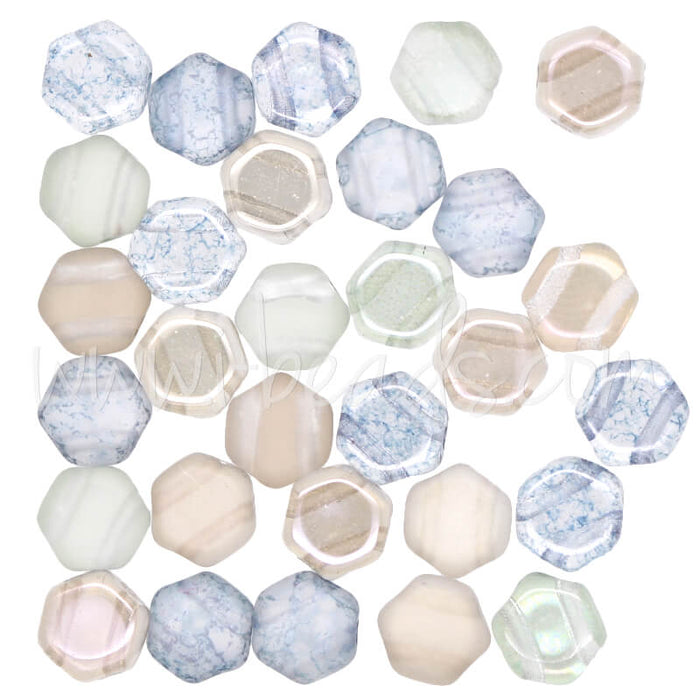 Honeycomb Perlen 6mm beach mix (30)