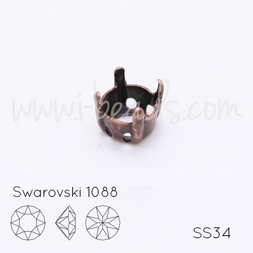 Kaufen Sie Perlen in Deutschland Aufnähfassung für Swarovski 1088 SS34 Kupfer (4)