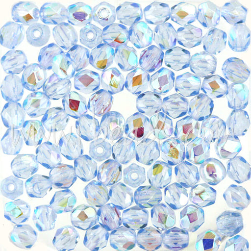 Kaufen Sie Perlen in Deutschland Glasschliffperlen light sapphire ab 4mm (100)