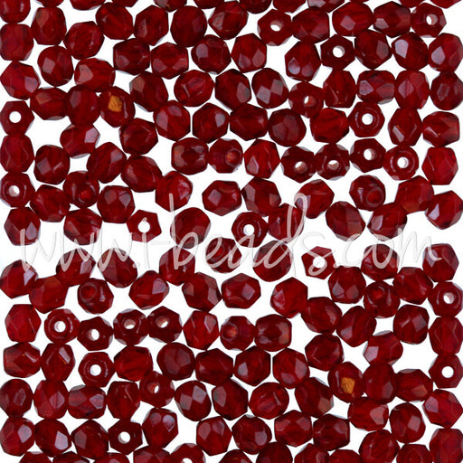 Kaufen Sie Perlen in Deutschland Glasschliffperlen ruby 3mm (50)