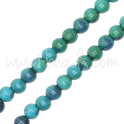 Kaufen Sie Perlen in Deutschland Azurit Chrysokoll Runde 4mm Perlen am Strang (1)