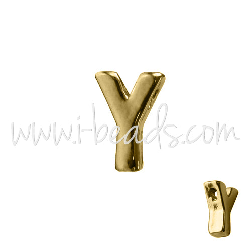 Buchstabenperle Y vergoldet 7x6mm (1)