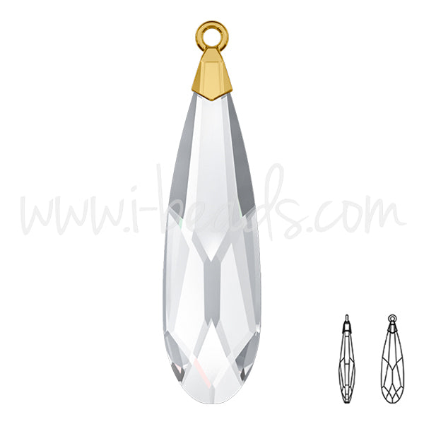 Swarovski 6533 raindrop Anhänger crystal gold 33mm (1)