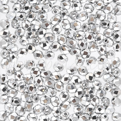 Glasschliffperlen silver 3mm (50)
