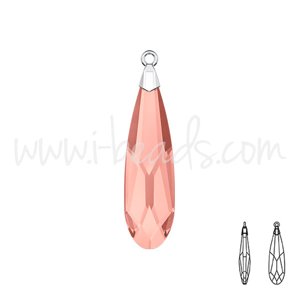 Swarovski 6533 raindrop Anhänger blush rose rhodium 23mm (1)