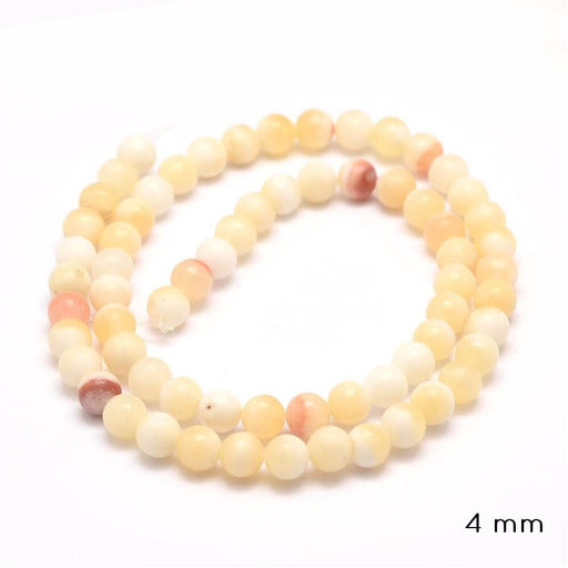 Kaufen Sie Perlen in Deutschland Natürlicher Honig Gelb Runder Jade Bead Strang,4mm, Bohrung: 1mm; ca. 95 Perlen (1 Strang)