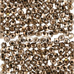 Czech fire-polished beads bronze 2mm  (50)