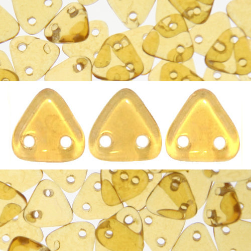 Kaufen Sie Perlen in Deutschland 2 Loch Perlen CzechMates triangle topaz champagne luster 6mm (10g)