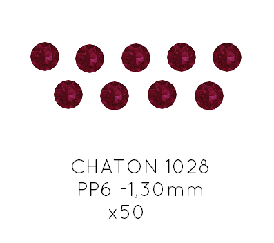 Swarovski 1028 Xilion chaton Ruby Foiled - PP6 -1,30mm  (50)