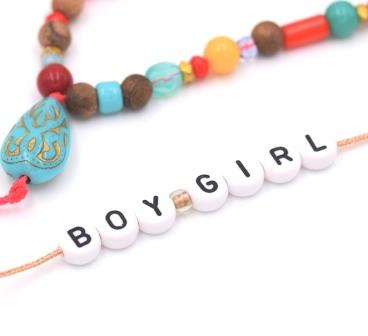 Kaufen Sie Perlen in Deutschland Wort GIRL-BOY -7 7mm runde Buchstabenperlen (1 Wort)