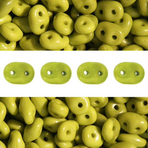 Kaufen Sie Perlen in Deutschland Super Duo Perlen 2.5x5mm Opaque Olive (10g)