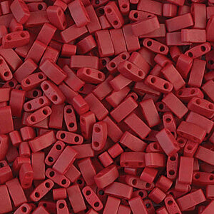 ccTLH2040 -Miyuki HALF tila perlen Matte MTLC Brick Red 5x2.5mm (35 perlen)