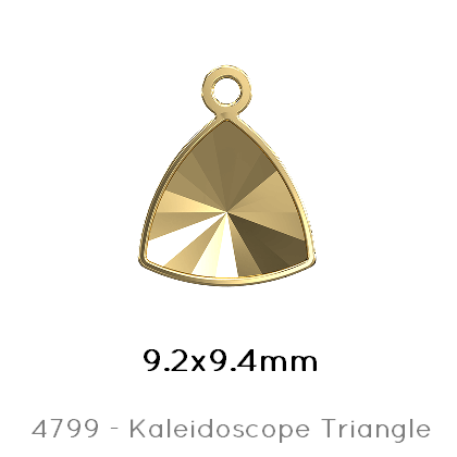 Swarovski 4799/J Kaleidoscope Triangle Fancy Stone settings golden  9,2x9,4mm (2)