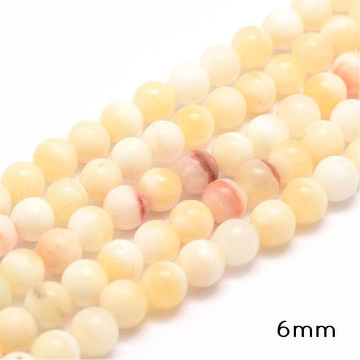 Kaufen Sie Perlen in Deutschland Natürlicher Honig Gelb Runder Jade Bead Strang, 6mm, Bohrung: 1mm; ca. 63 Perlen (1 Strang)