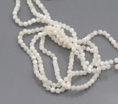 Kaufen Sie Perlen in Deutschland Perlen rund perlenstrang Perlmutt weiss 4mm, loch 0.8mm (1)