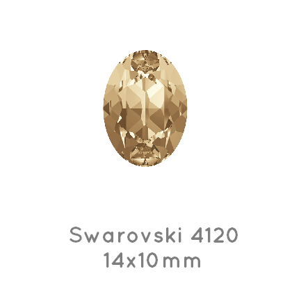 Kaufen Sie Perlen in Deutschland Swarovski 4120 oval fancy stone Golden Shadow 14x10mm (2)