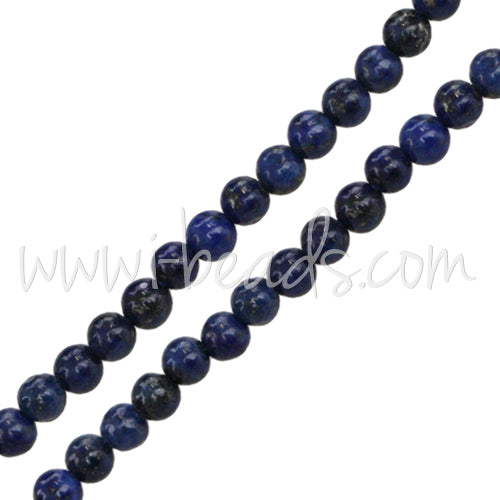 Natur Lapis Lazuli Tiger Runde Perlen 4mm am Strang (1)