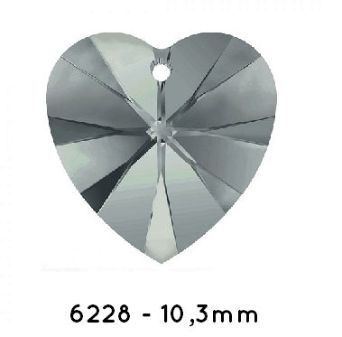 Kaufen Sie Perlen in Deutschland Swarovski  6228 Xilion Heart Pendant Black Diamond 10,3x10 mm (1)