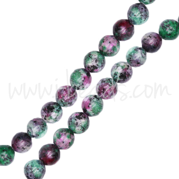 China ruby zoisite Perlen rund 6mm (1)