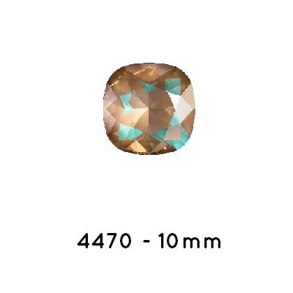 Swarovski 4470 Cushion Square Crystal Cappuccino Delite-10mm (1)