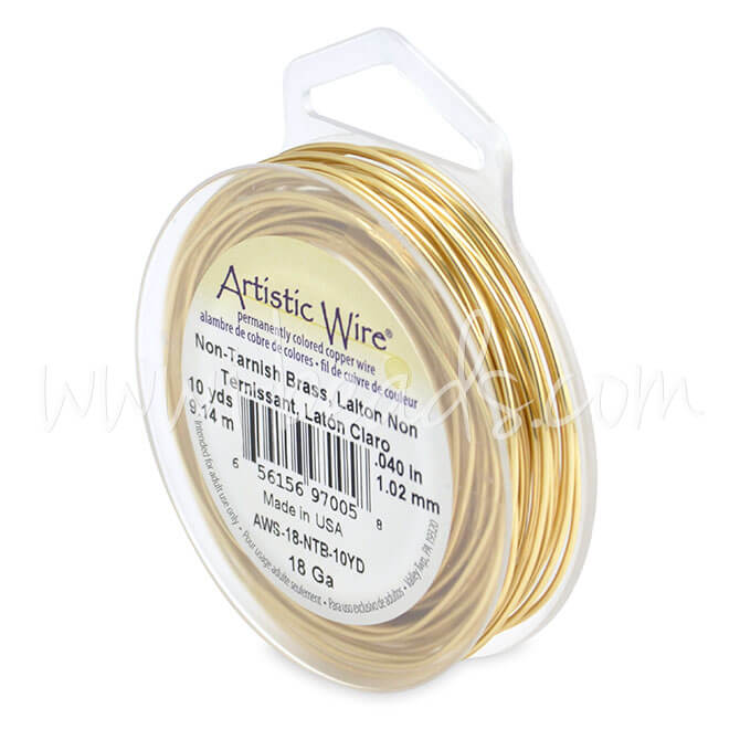 Beadalon artistic draht TARNISH RESISTANT messingfarben stärke 1.02mm (1)