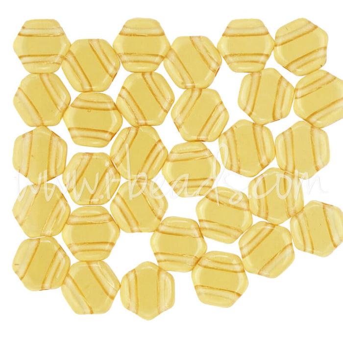 Honeycomb Perlen 6mm topaz transparent (30)