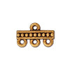 Schmuckverbinder 3-Strang 15x9mm Antik-Goldfarben (2)