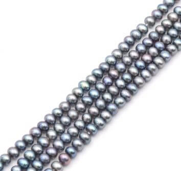 Kaufen Sie Perlen in Deutschland suesswasserperlen, 3.5mm,nuggetform Rainbow grey (1 strang)