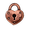 Herz schloss charm antik kupfer (1)