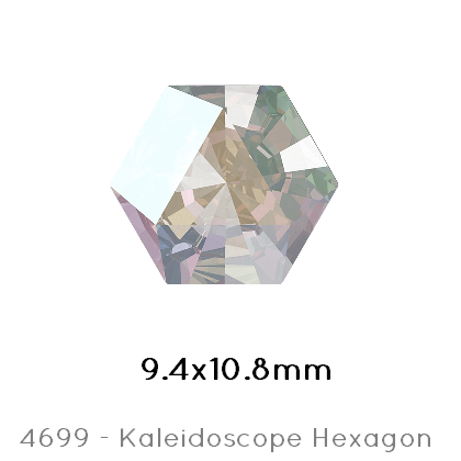 Kaufen Sie Perlen in Deutschland Swarovski 4699 Kaleidoscope Hexagon  Crystal AB Foiled 9,4x10,8mm (1)