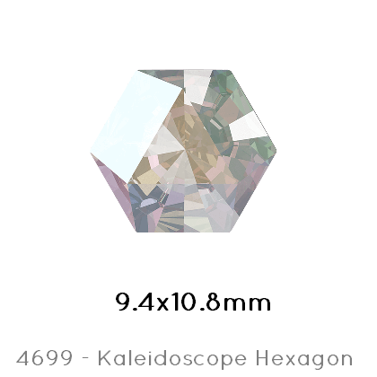 Swarovski 4699 Kaleidoscope Hexagon  Crystal AB Foiled 9,4x10,8mm (1)