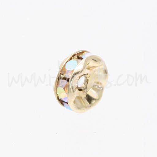 Kaufen Sie Perlen in Deutschland Strass rondell crystal ab aus goldfarbenem metall 6mm (2)
