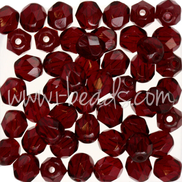 Glasschliffperlen garnet 6mm (50)