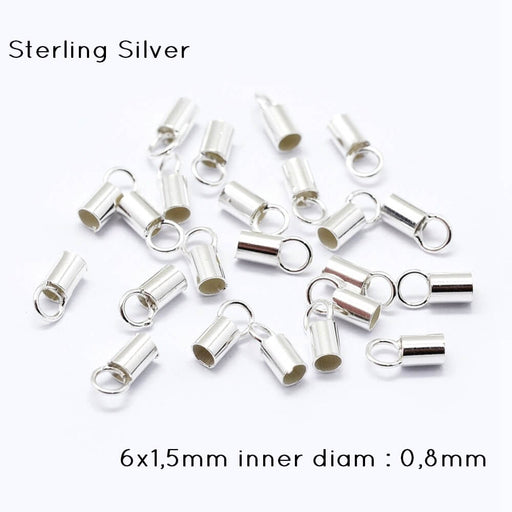 Kaufen Sie Perlen in Deutschland Endkappe oder Kette in Silber 925 -6x1,5mm - Durchmesser int: 0,8mm (2)
