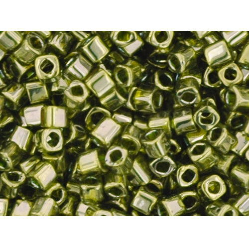 cc457 - Toho cube perlen 1.5mm gold lustered green tea (10g)