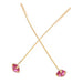 Stecknadel aus feinem Goldmessing mit fuchsia-rosa Zirkon – 42 x 3 x 0.6 mm (2)